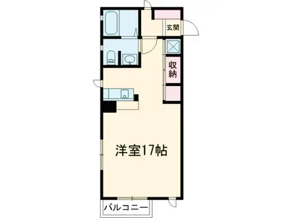 エスポワールⅡ(ワンルーム/2階)の間取り写真