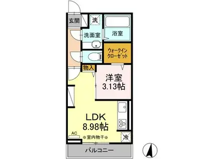 シジエーム太田(1LDK/2階)の間取り写真