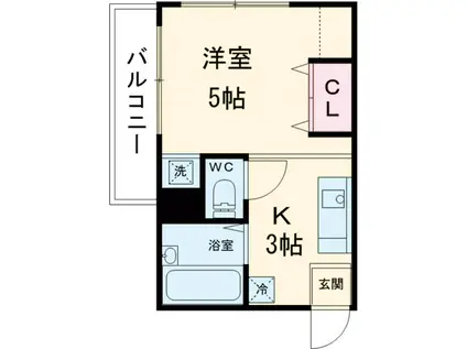 第3成和ハイツ(1K/2階)の間取り写真