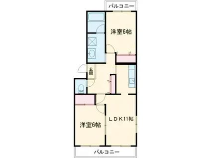 カーサグランデ (2LDK/1階)の間取り写真