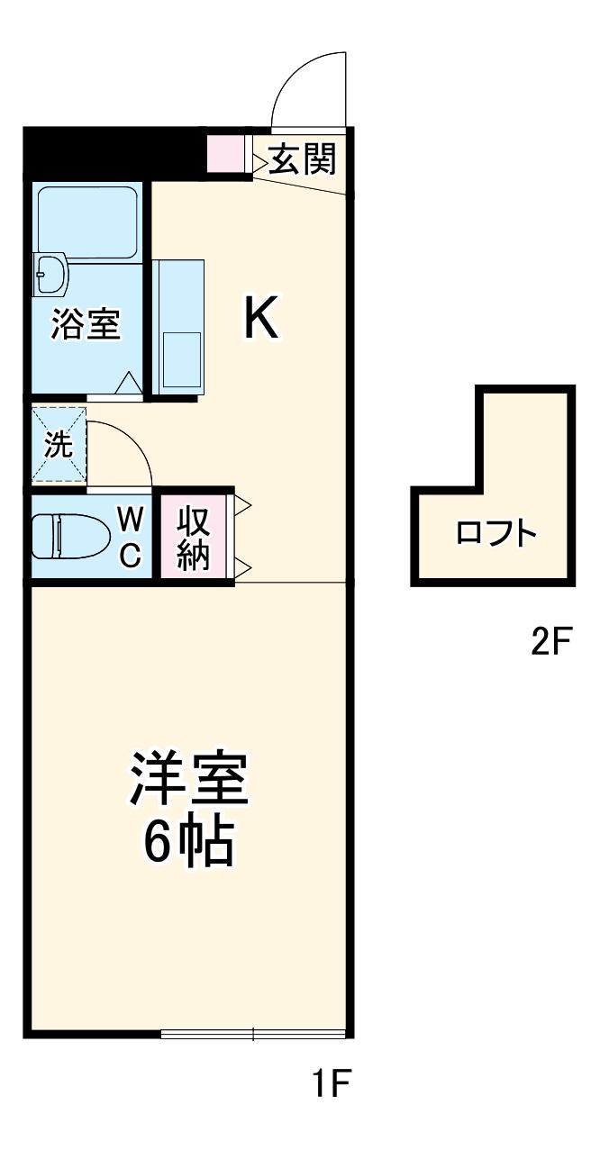 西岡崎駅前アール(1K/1階)の間取り写真