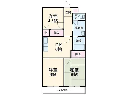 マンションはなきⅠ(3DK/2階)の間取り写真