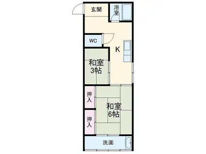 安藤ビル(2K/3階)の間取り写真