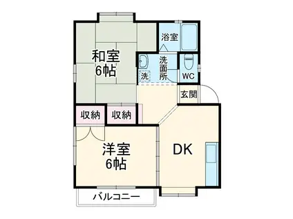 グランデーヌ(2DK/2階)の間取り写真