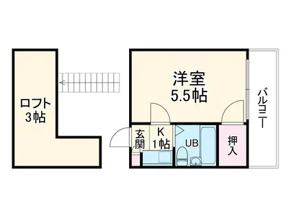 グレースシャインナカムラ(1K/2階)の間取り写真