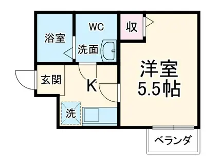 アパートメント二条城(1K/3階)の間取り写真