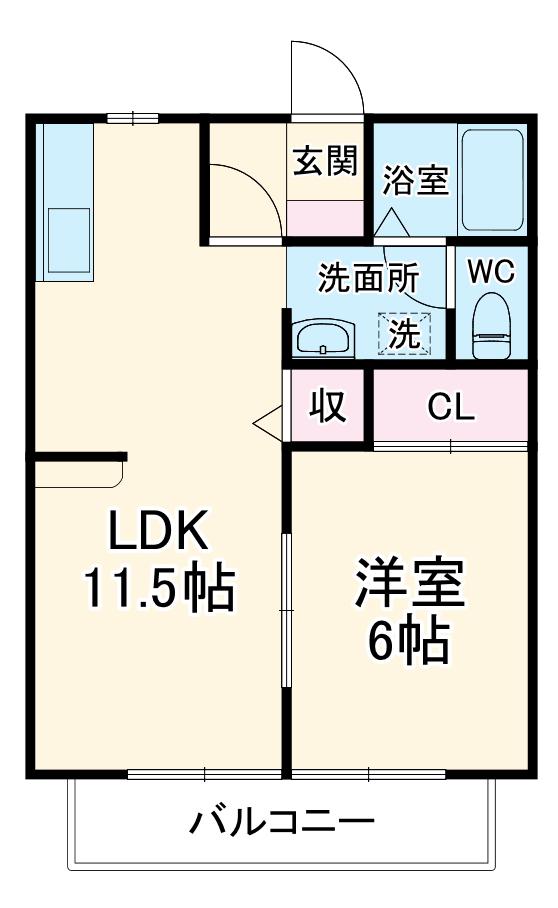 SHINOHARA TERRACE(1LDK/2階)の間取り写真