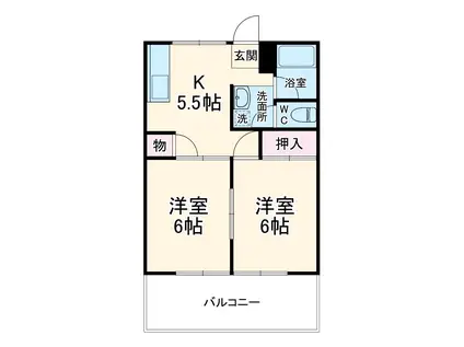 セントビアンカ(2K/2階)の間取り写真