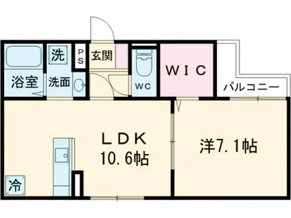 セレスティア大谷田Ⅱ(1LDK/2階)の間取り写真