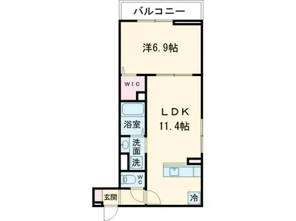 セレスティア大谷田Ⅱ(1LDK/2階)の間取り写真