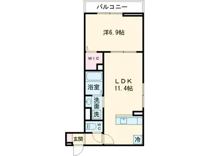 セレスティア大谷田Ⅱ(1LDK/3階)の間取り写真