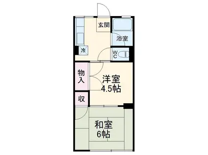 東海道本線 舞阪駅 徒歩85分 2階建 築38年(2K/1階)の間取り写真
