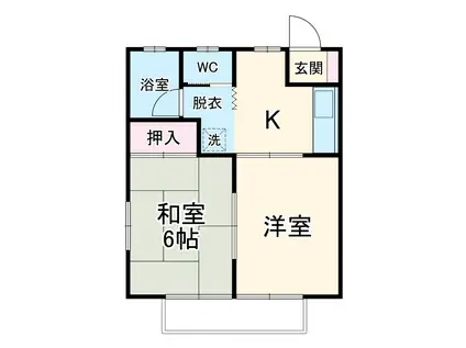 グリーンハイツ(2DK/2階)の間取り写真