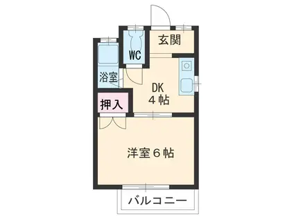 グランビーア表台(1K/2階)の間取り写真