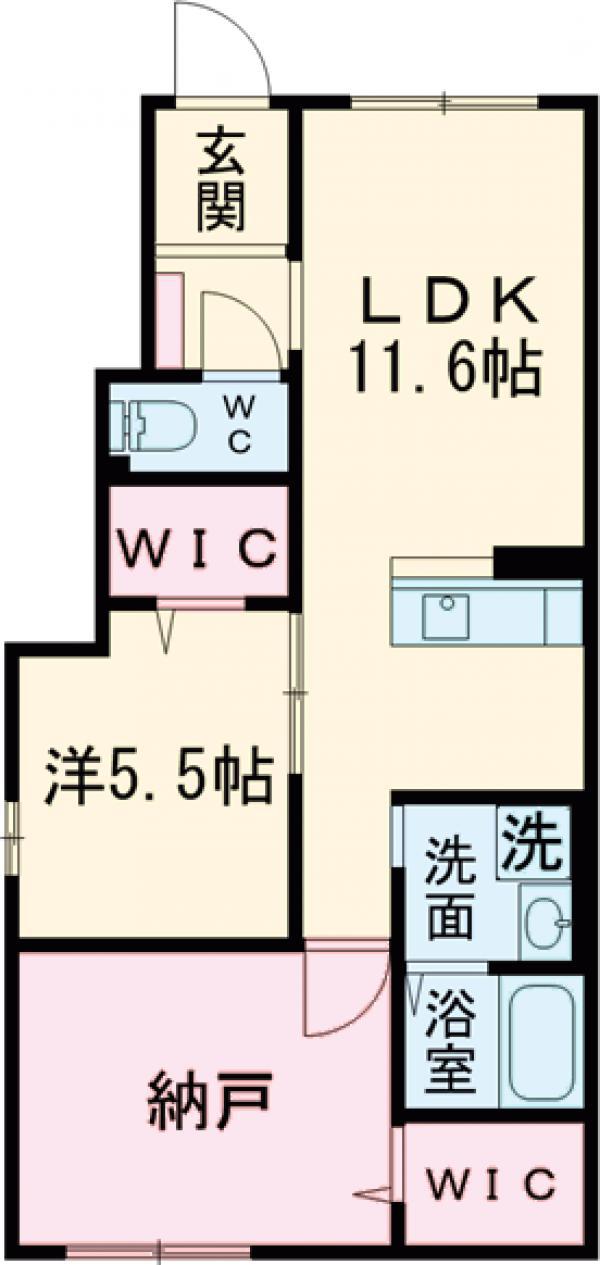 プラータⅡ(1SLDK/1階)の間取り写真