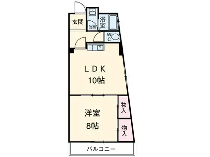 ネットプラスビル(1LDK/4階)の間取り写真