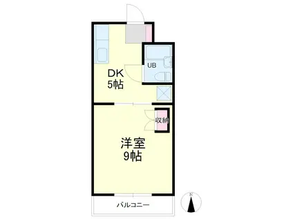 サンバードⅠ(1DK/3階)の間取り写真