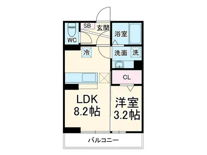 ヴィラクレストⅥ(1LDK/1階)の間取り写真