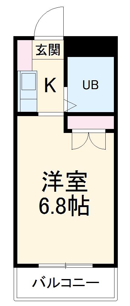 ジョイフル一社(ワンルーム/3階)の間取り写真