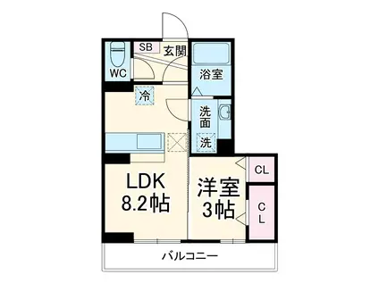 ヴィラクレストⅥ(1LDK/1階)の間取り写真