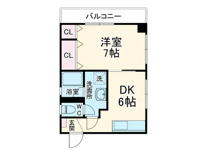 アネックス中山(1DK/2階)の間取り写真