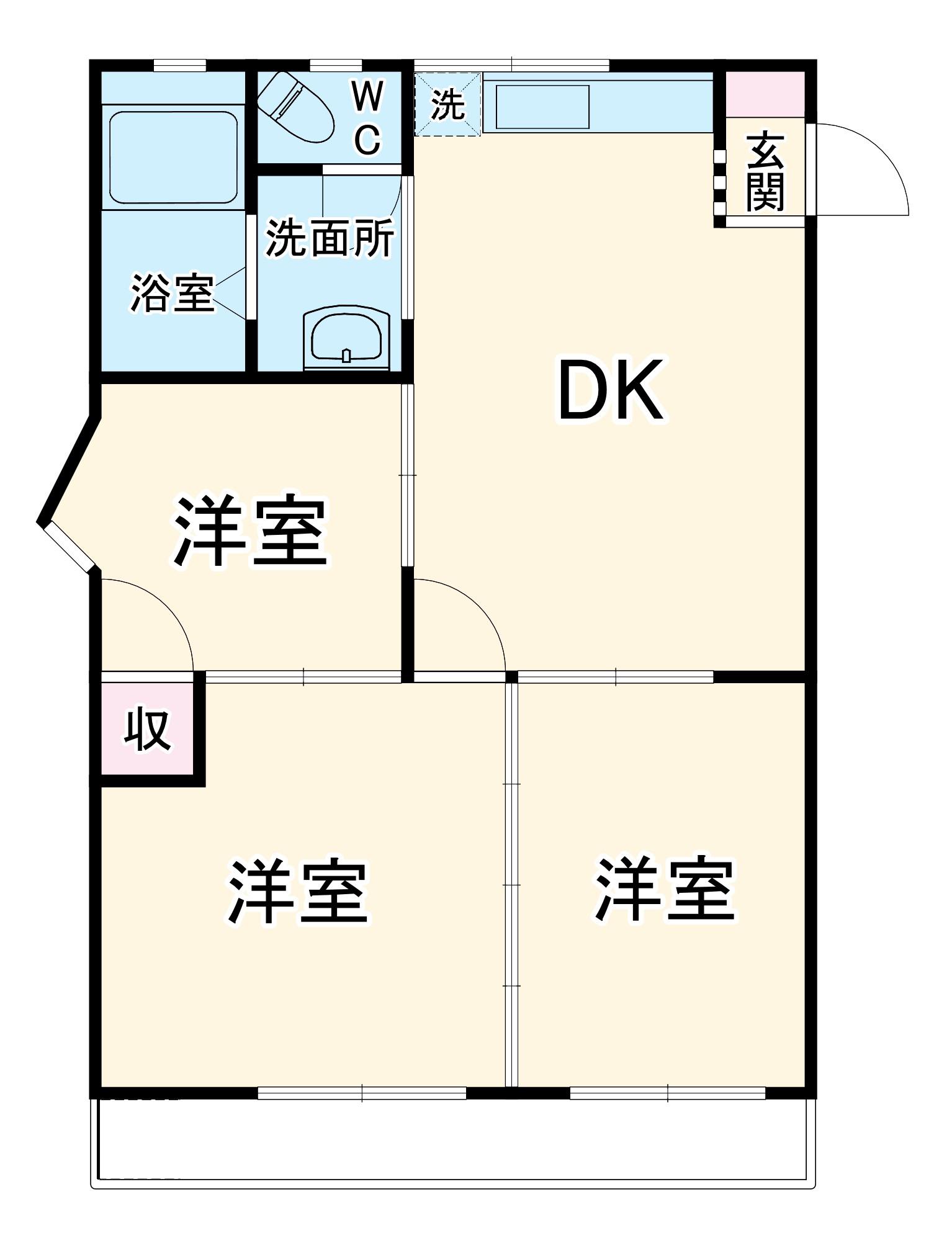 城西ハイツ(3LDK/1階)の間取り写真