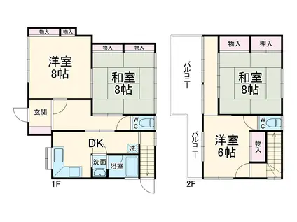 東海道本線 浜松駅 徒歩18分 1階建 築68年(4DK)の間取り写真