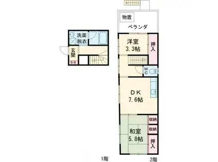 BBハウス(2DK/2階)の間取り写真