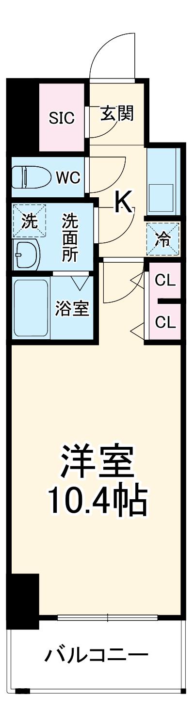 S-RESIDENCE岐阜駅(1K/4階)の間取り写真