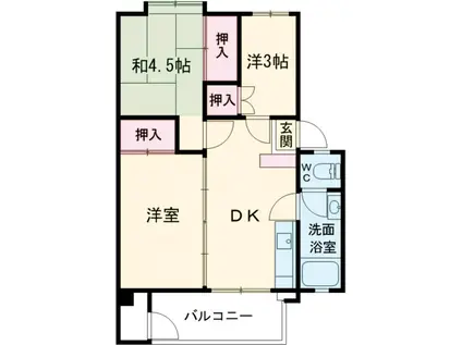 富士見町27号棟(3K/5階)の間取り写真