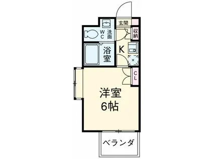 サキコーポレーション中村公園(1K/1階)の間取り写真