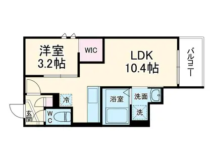 REGALEST STELLA(1LDK/1階)の間取り写真