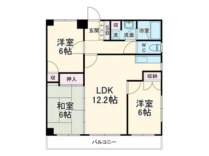 ホーユウパレス秦野Ⅱ(3LDK/2階)の間取り写真