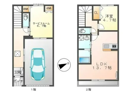G シエルクレール(1SLDK/1階)の間取り写真