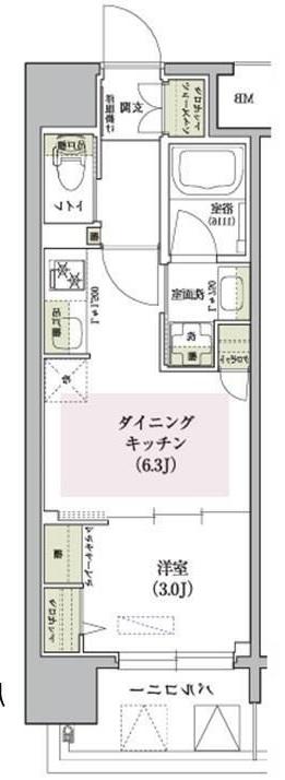 アーバネックス大阪天満宮II(1DK/7階)の間取り写真