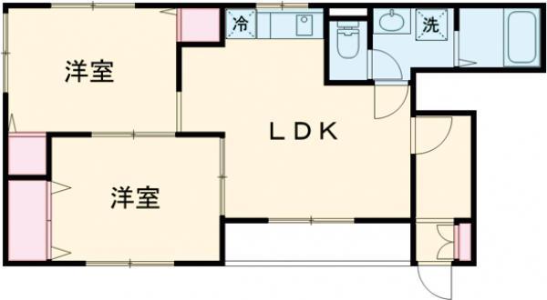 サニーフレグランス(2LDK/1階)の間取り写真