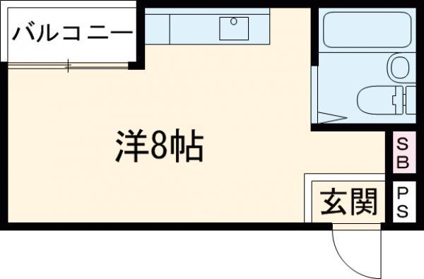 桂グランドハイツ(ワンルーム/6階)の間取り写真