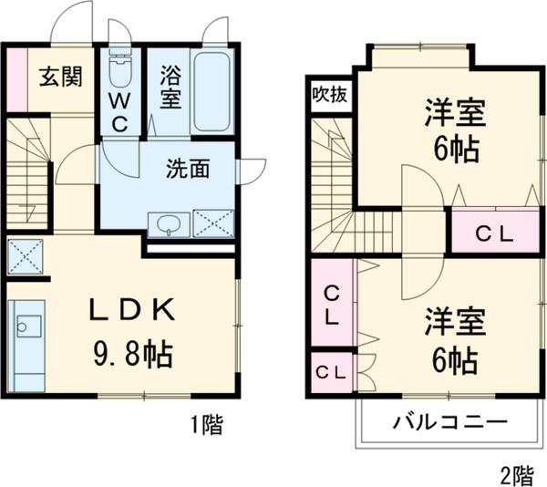 ブライティ刑部島(2LDK)の間取り写真