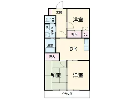 マンションはなきⅠ(3DK/3階)の間取り写真
