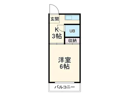 サンメゾン24 C(1K/3階)の間取り写真
