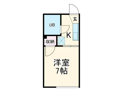 フォーブルY(1K/1階)の間取り写真