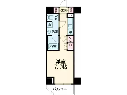 ジェノヴィア南千住Ⅵスカイガーデン(1K/4階)の間取り写真