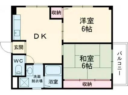 メゾン寺田(2DK/2階)の間取り写真