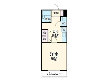 OPUS ONE(1DK/2階)の間取り写真
