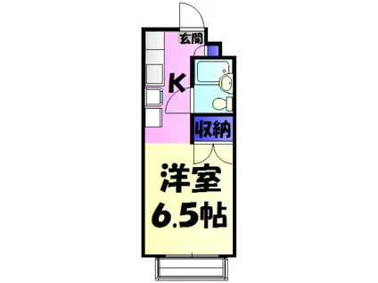 ウッディーハウス(ワンルーム/2階)の間取り写真