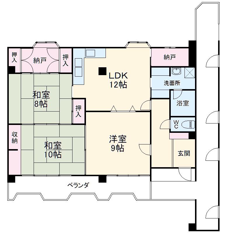 メゾンベルシャンブル(3SLDK/3階)の間取り写真