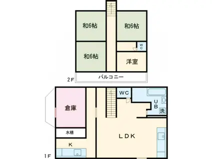 成田線 布佐駅 徒歩49分 2階建 築47年(4DK)の間取り写真