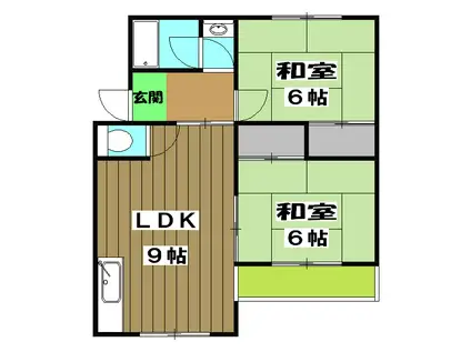 ブリヴュイクシマ(2LDK/1階)の間取り写真