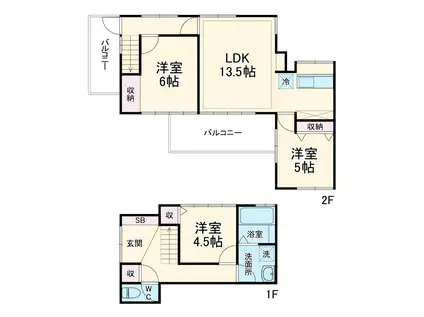 コパン中田東(3LDK/2階)の間取り写真