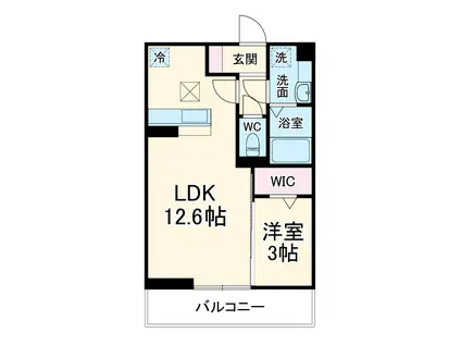 プラムⅥ(1LDK/2階)の間取り写真